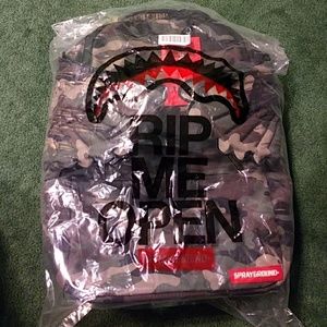 Sprayground Gold Camo Drip Wings Bookbag